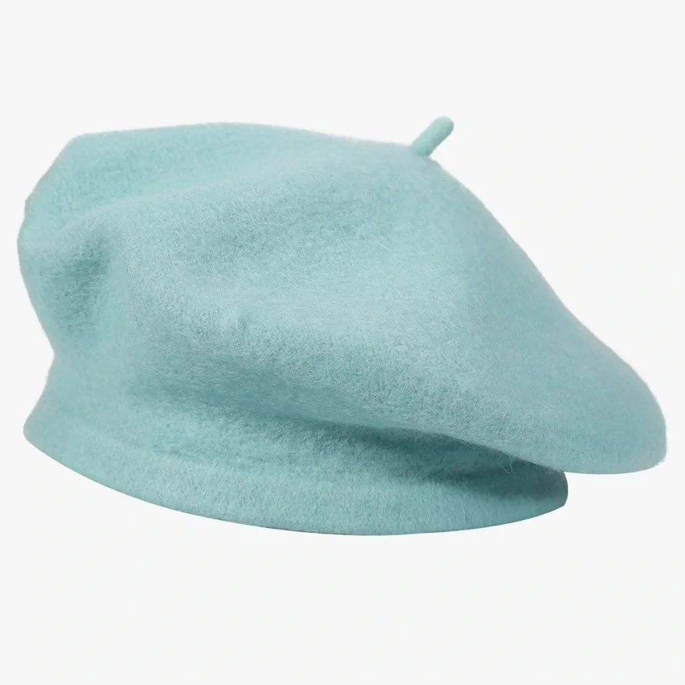 Wool teal blue french beret​